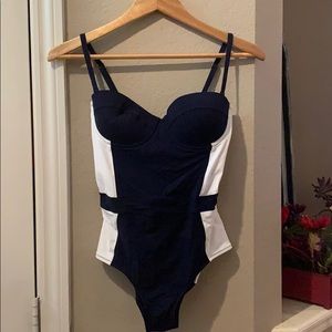 Tory Burch Navy/ White One Piece